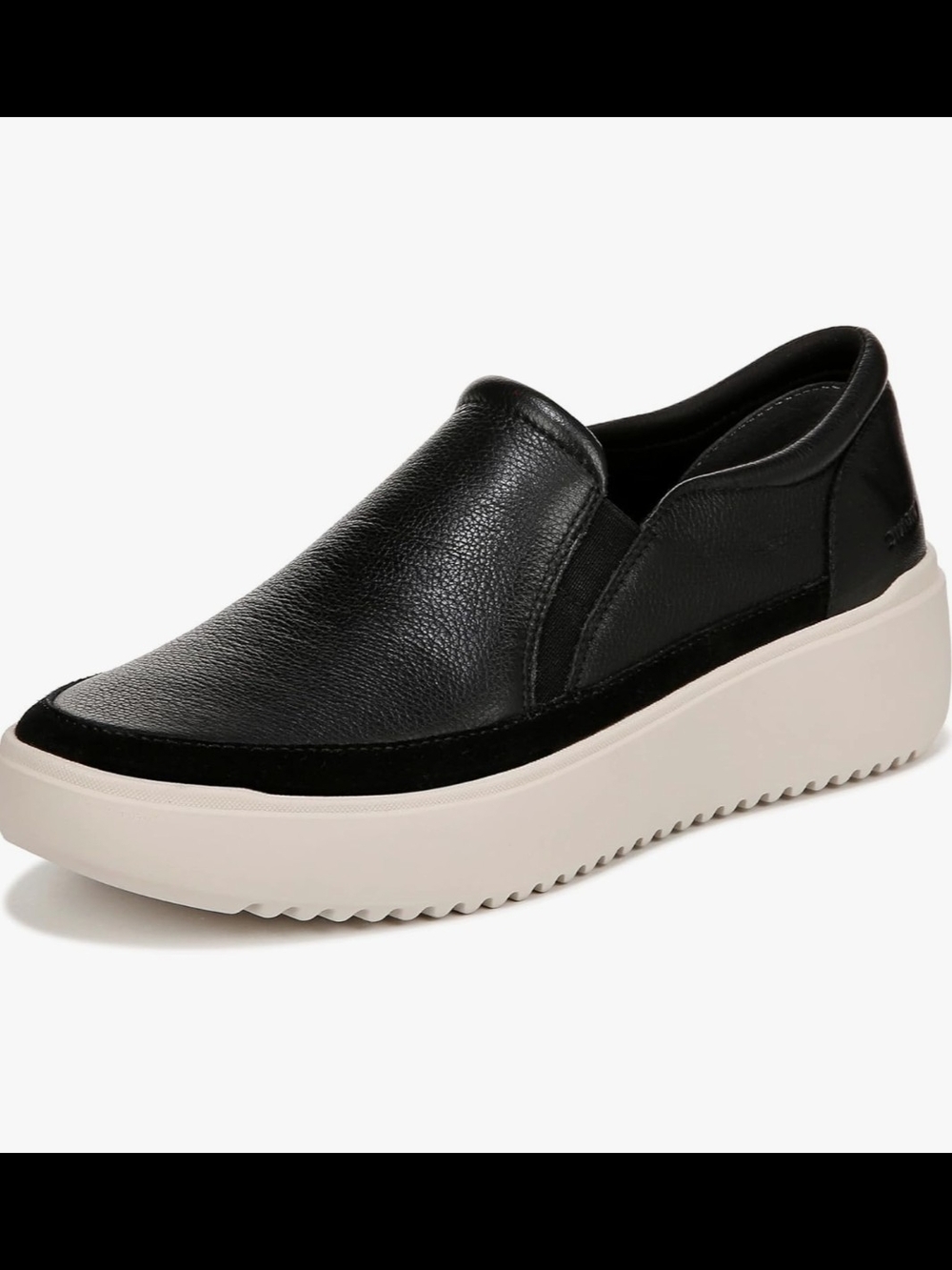 VIONIC - KEARNY, BLACK LEATHER SLIP ON SNEAKER NWT